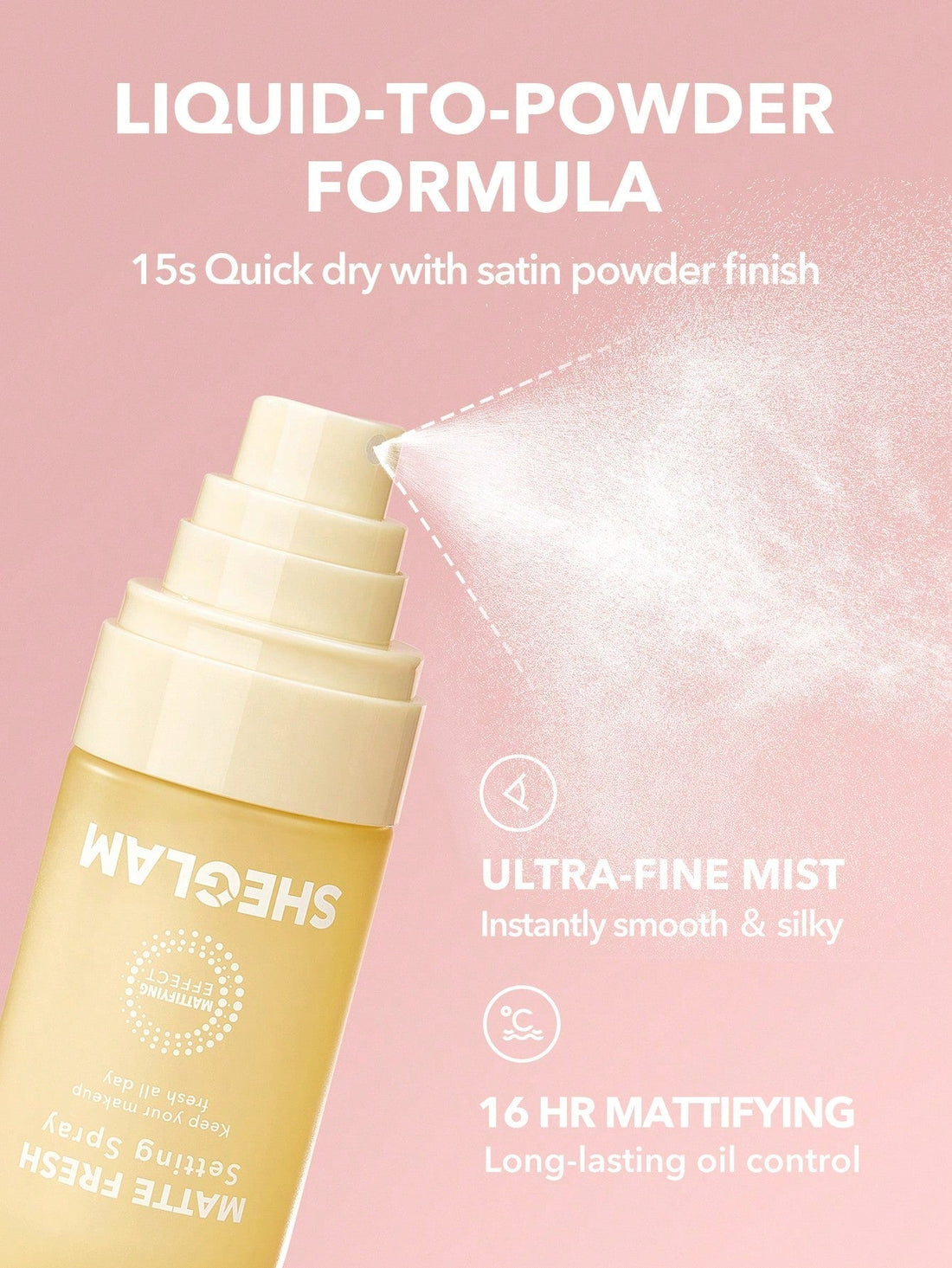 SHEGLAM Matte Fresh Setting Spray – Oil Control Long-Lasting Makeup Fixing Spray