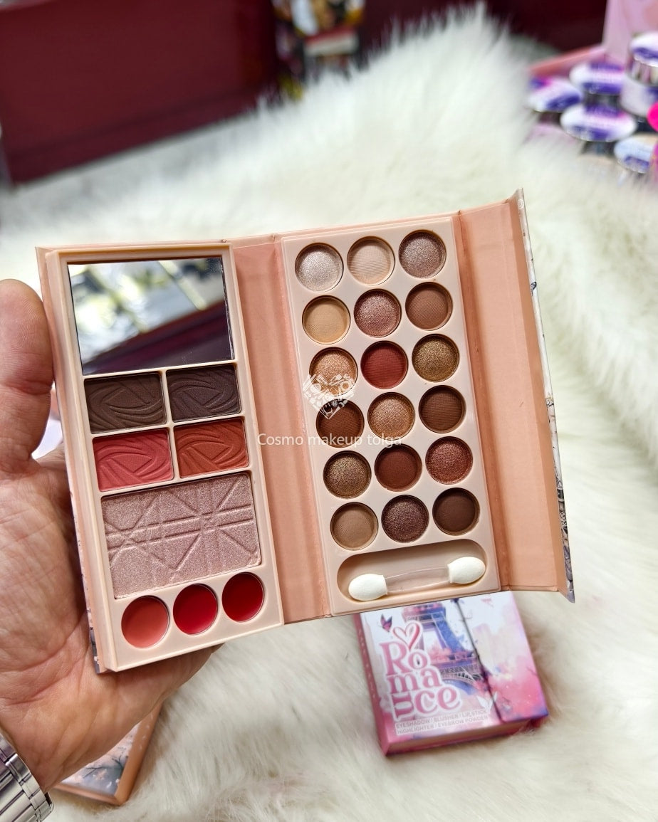 AnyLady Romance Eiffel Tower All-in-One Makeup Palette – Eyeshadow, Blush, Lip & Brow Kit