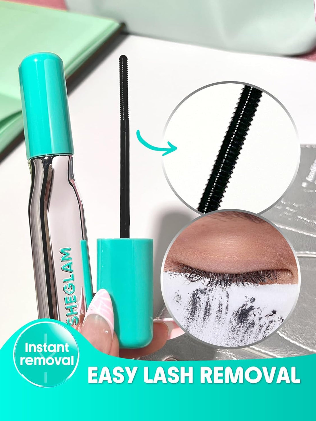 SHEGLAM Lashlighter EZ Remove Lash Treatment – Gentle Waterproof Mascara Remover