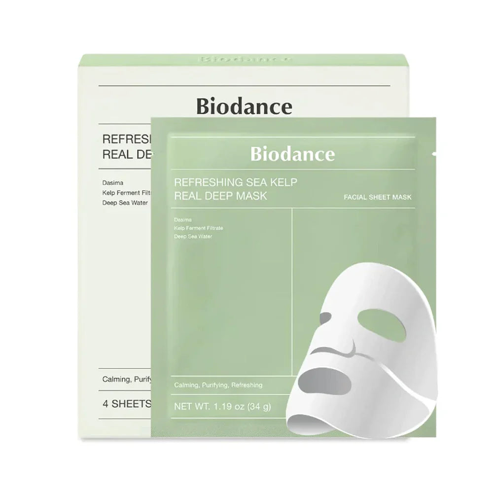 Biodance Refreshing Sea Kelp Real Deep Mask 34g | Hydrating & Soothing Sheet Mask for Fresh Glowing Skin