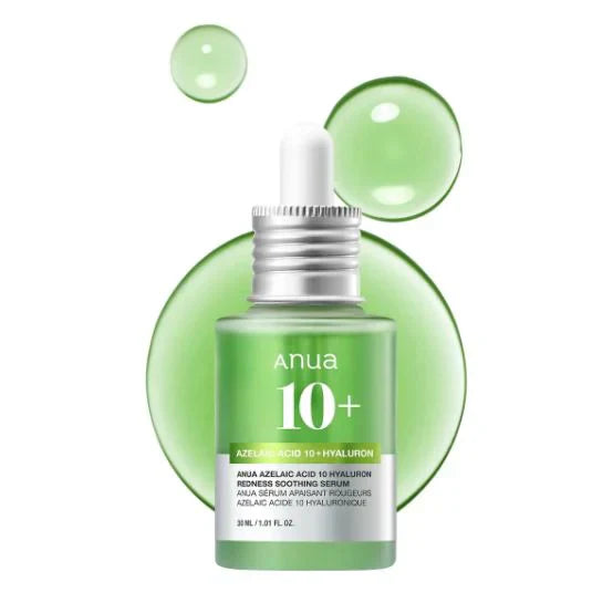 Anua Azelaic Acid 10% + Hyaluron Redness Soothing Face Serum 30ml – Anti-Redness & Hydrating Skincare
