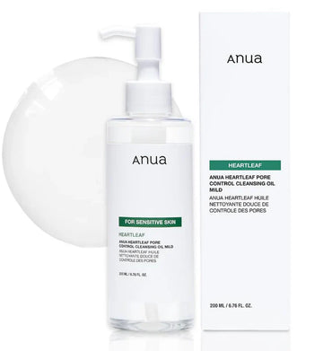 Anua Heartleaf Pore Control Cleansing Oil Mild for Sensitive Skin | Gentle Makeup Remover & Facial Cleanser