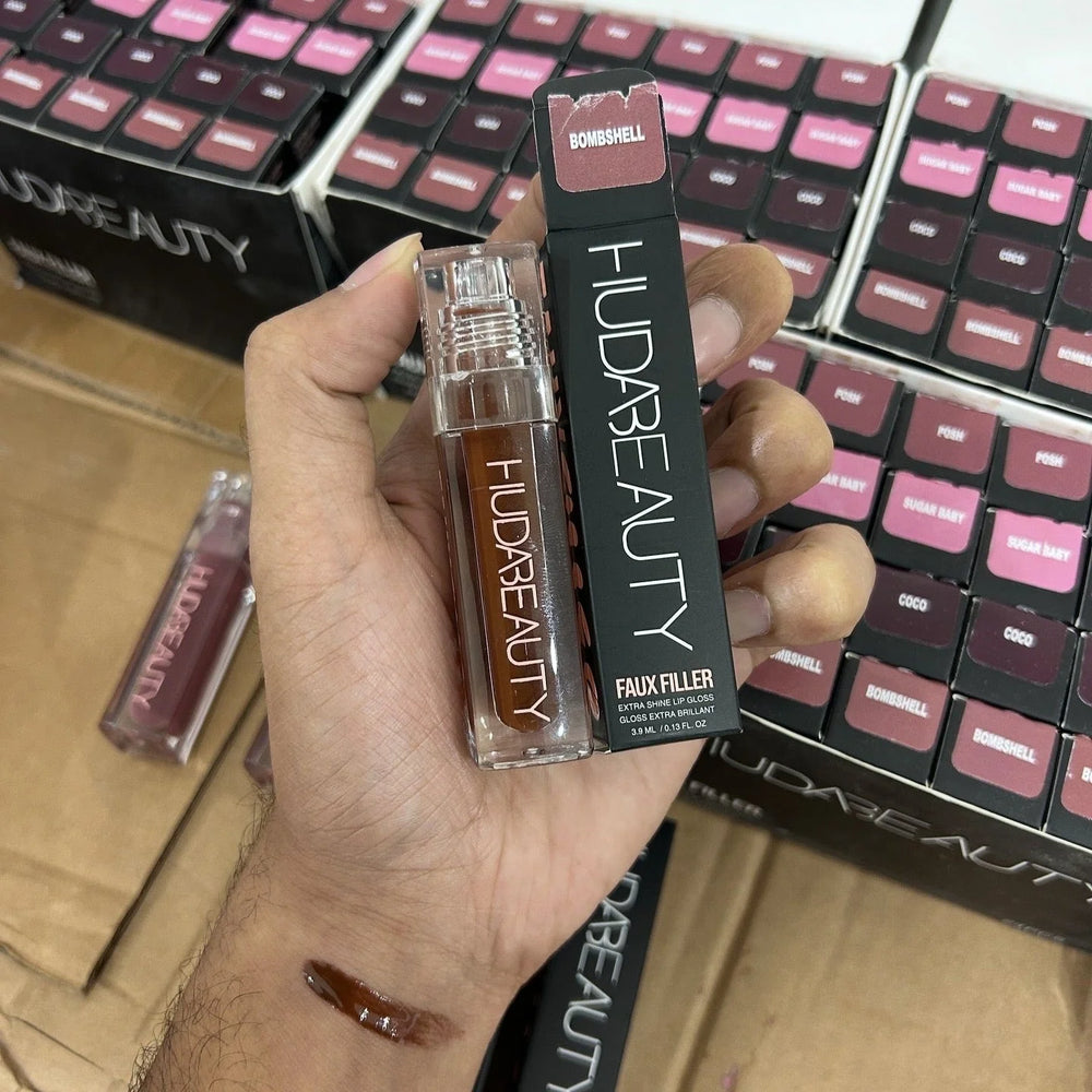 HUDA BEAUTY Faux Filler Extra Shine Lip Gloss | High-Shine Plumping Lip Gloss