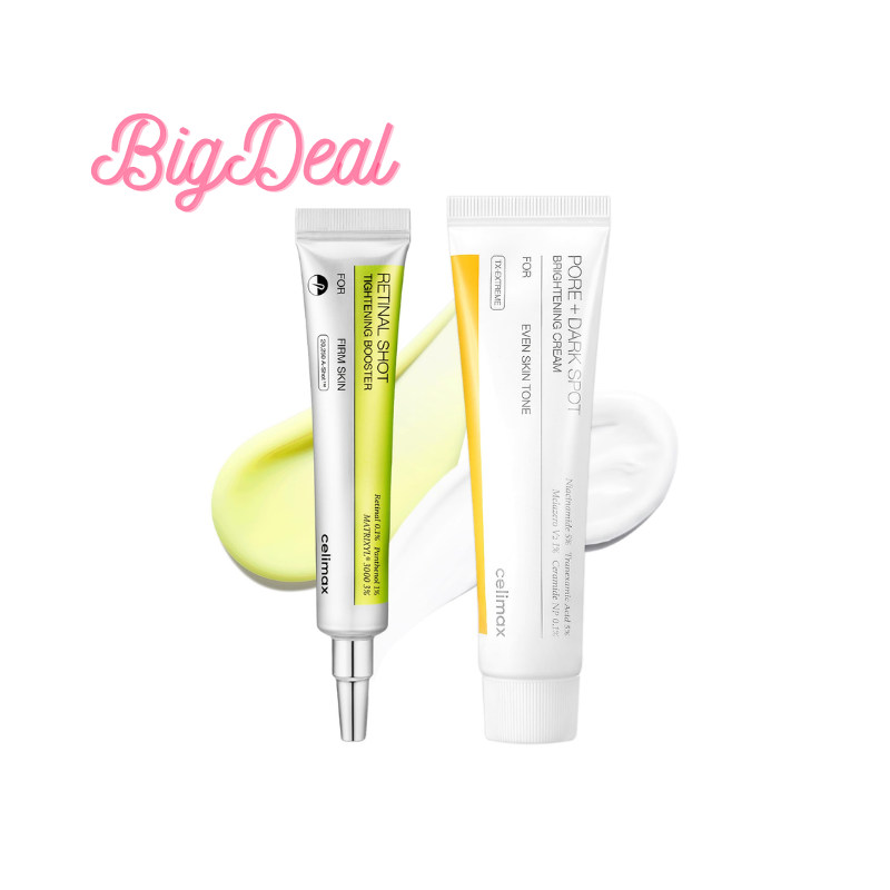 Deal: Celimax Pore + Dark Spot Brightening Cream & Retinal Shot Tightening Booster | Brightening & Firming Skincare Duo