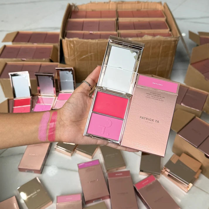 Patrick TA Double Take Crème & Powder Blush | Buildable Blush Duo for Dimensional Cheek Color