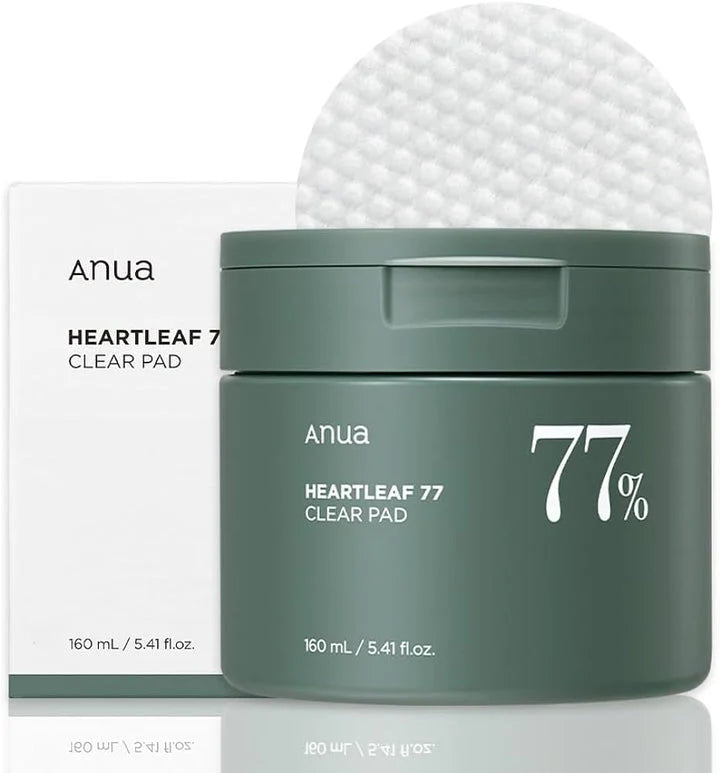 Anua Heartleaf 77% Clear Pad 160ml | Exfoliating & Soothing Toner Pads for Clear Skin