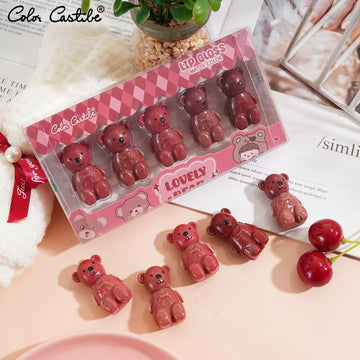 Color Castle Cute Bear Waterproof Lip Tint + Lip Gloss Set – Long‑Lasting & Hydrating Lip Colors
