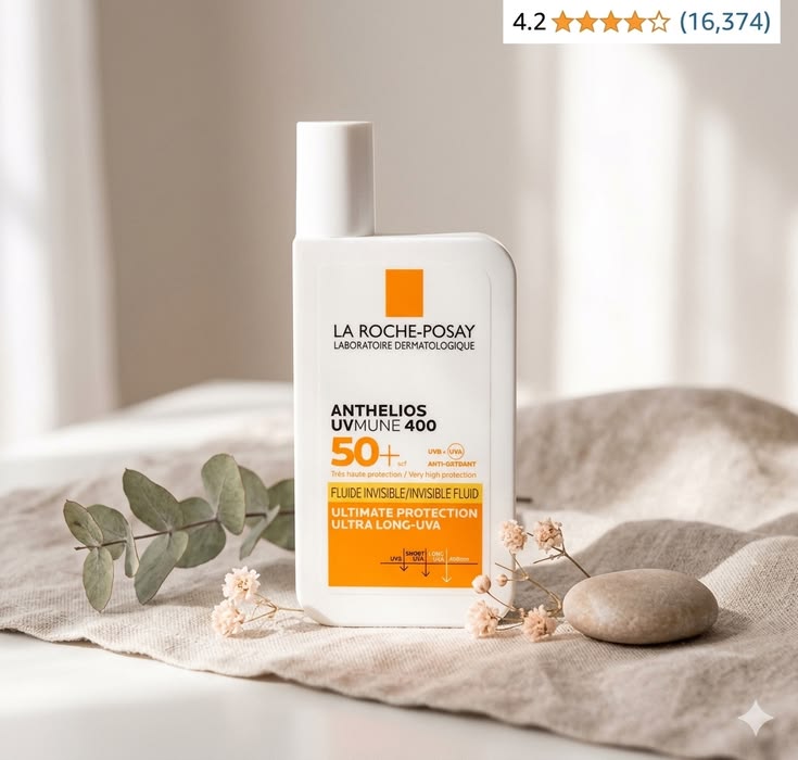 La Roche-Posay Anthelios UVMune 400 Invisible Fluid Sunscreen SPF50+ 50ml | Lightweight Broad Spectrum UV Protection
