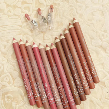 Flormar Lip Pencil Pack of 12 | Long-Lasting Smooth Lip Liner Set for Perfect Lip Definition