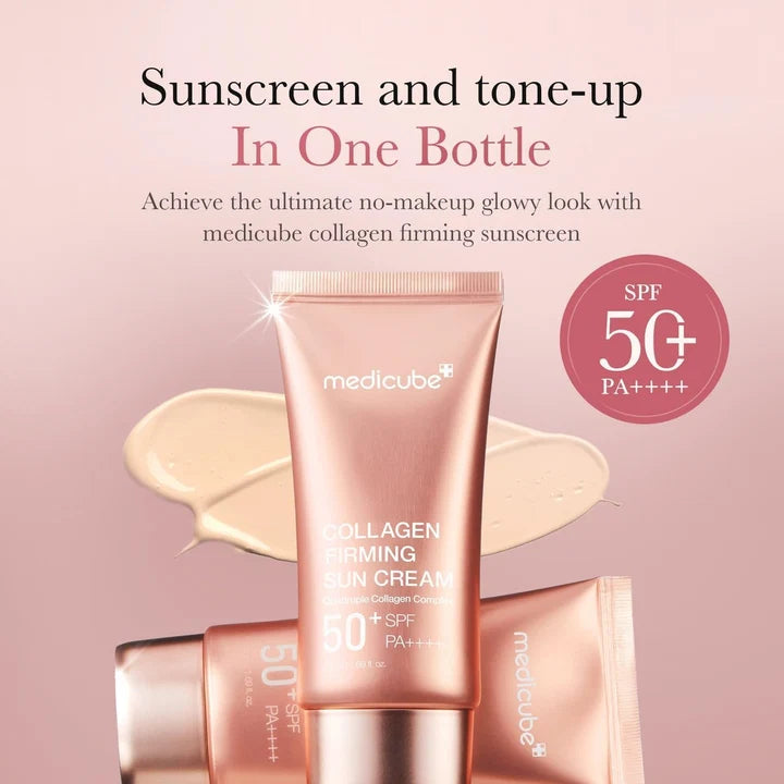 Medicube Collagen Firming Sun Cream SPF 50+ PA++++ 50ml | Firming & Protective Face Sunscreen