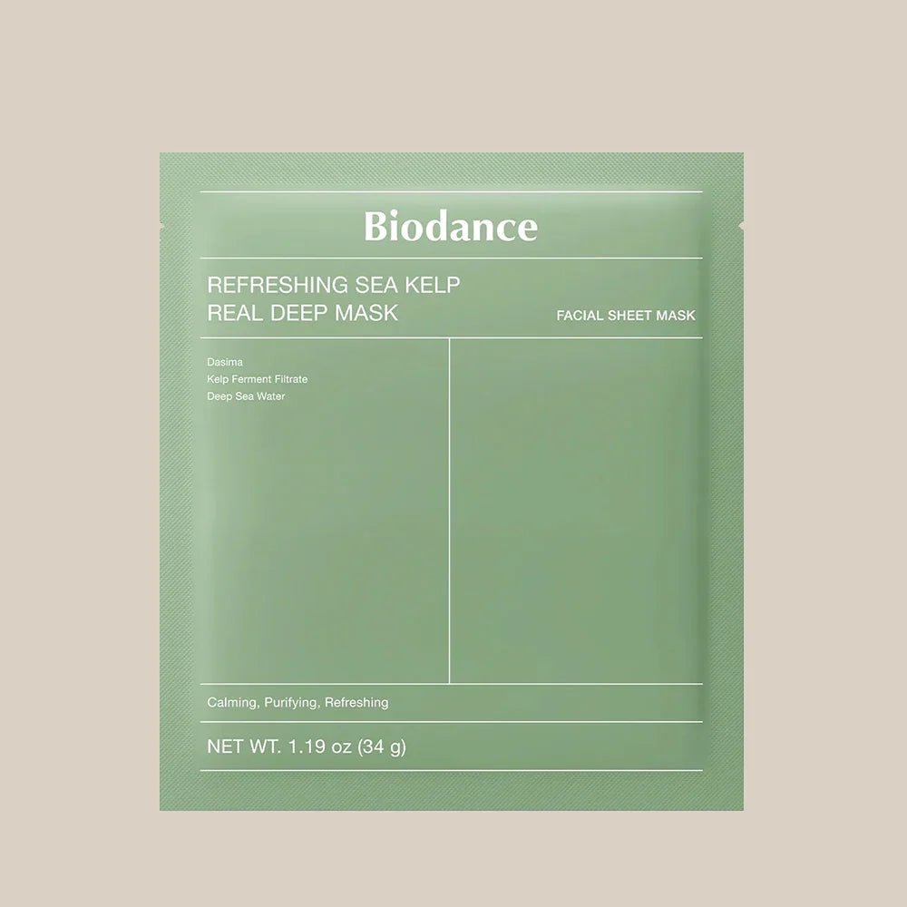 Biodance Refreshing Sea Kelp Real Deep Mask 34g | Hydrating & Soothing Sheet Mask for Fresh Glowing Skin